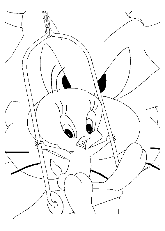 coloriage gros minet apparait derriere titi